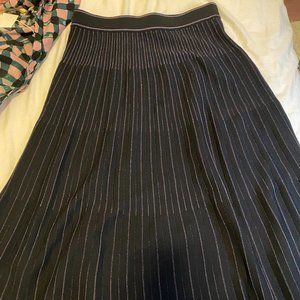 DVF Sammy Pleat Skirt - Black shimmer